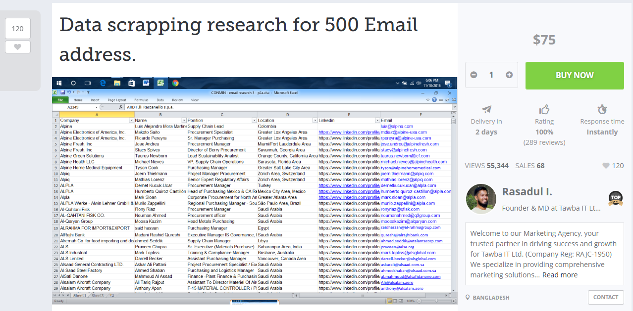 PeoplePerHour Profile Screenshot